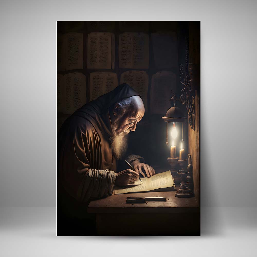 Escribano en la noche