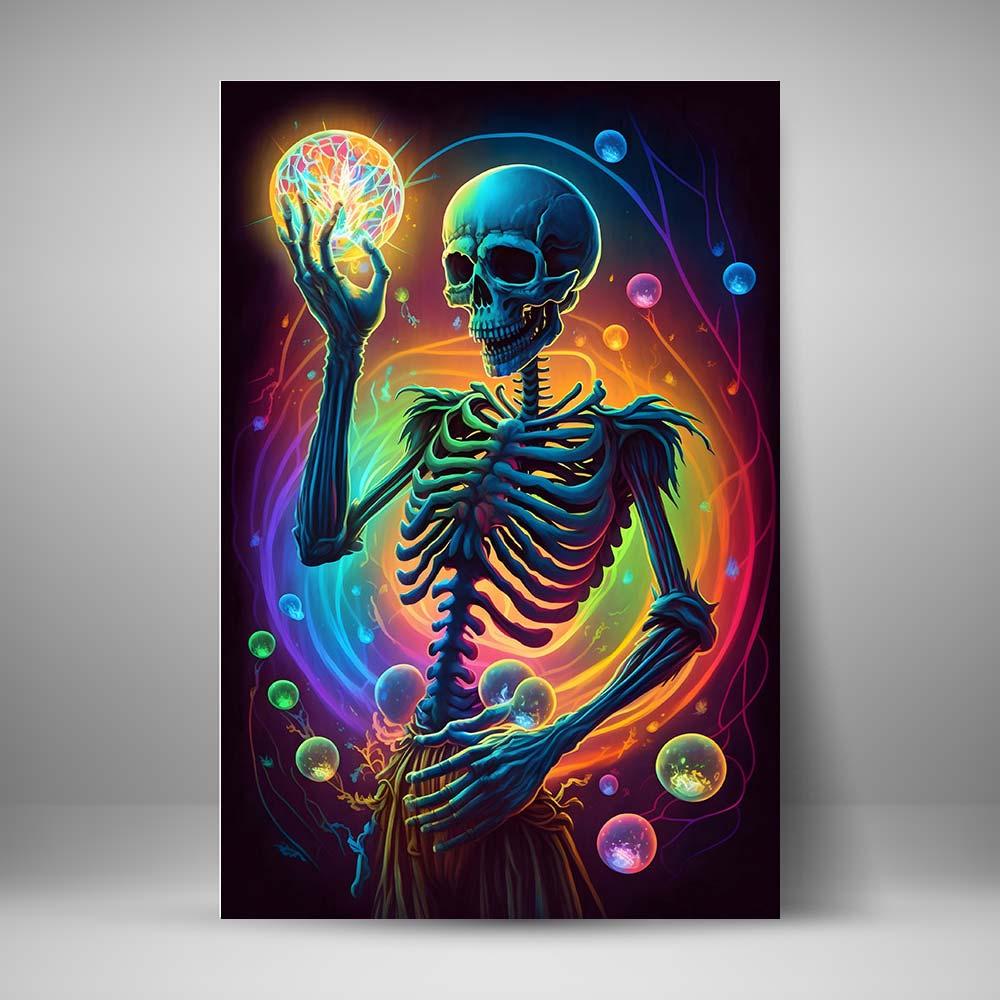 Esqueleto con esfera de poder