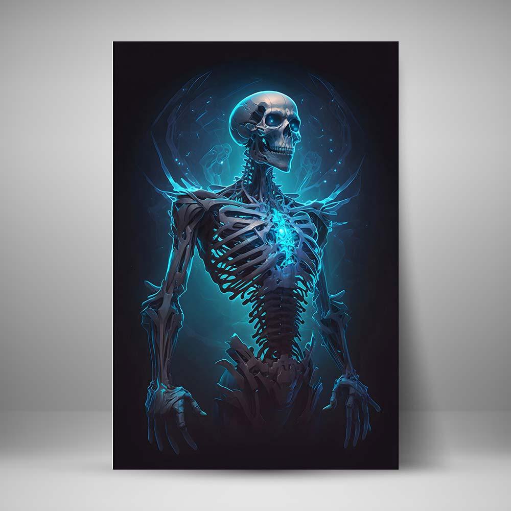 Esqueleto de energia azul