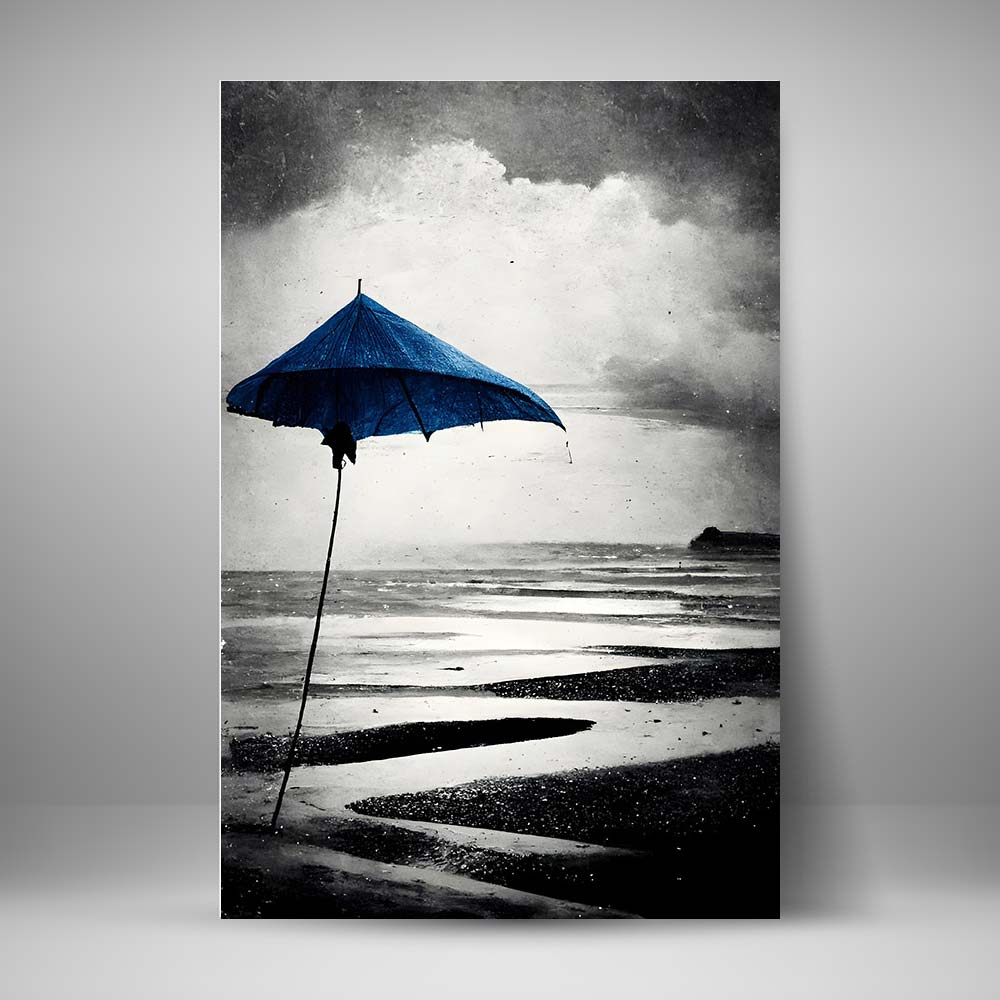 Fotografia Digital - Playa y sombrilla azul