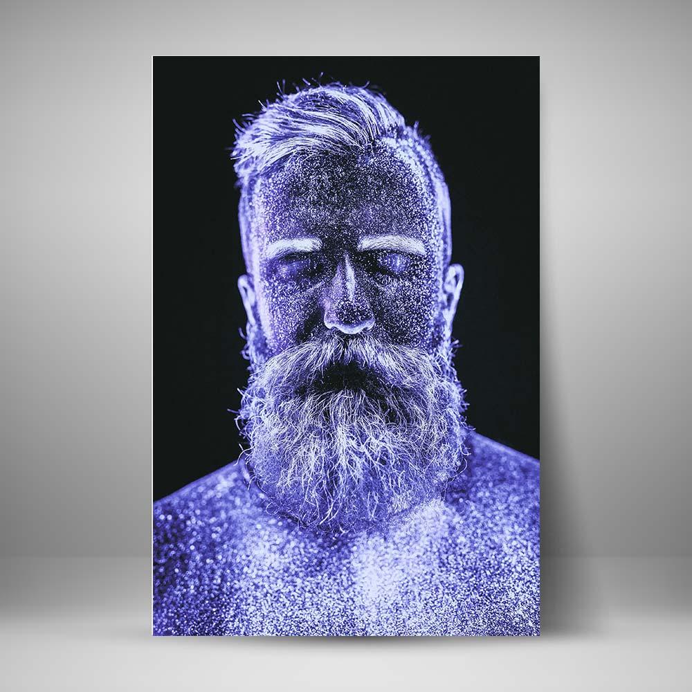 Hombre barba neon