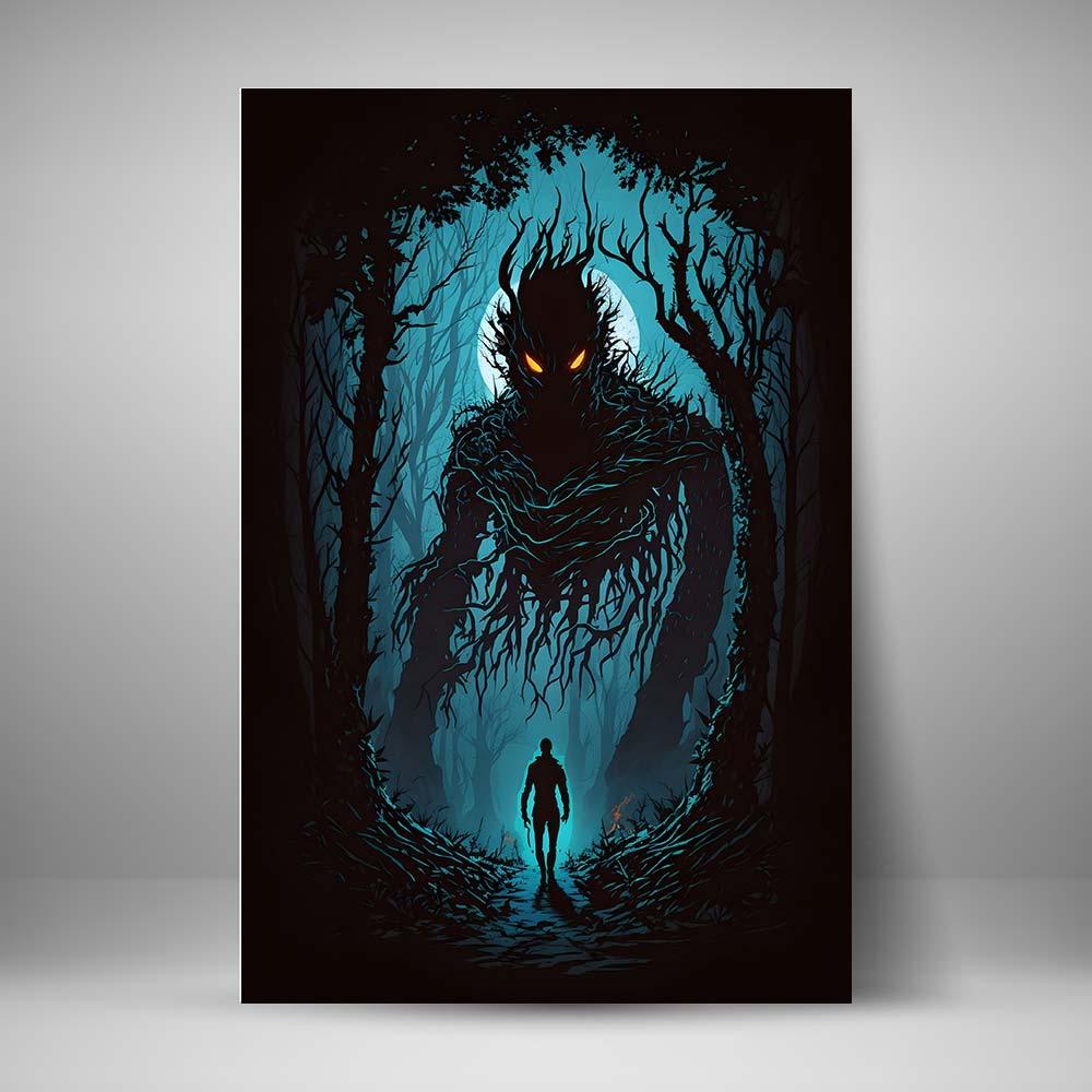 Monstruo azul del bosque