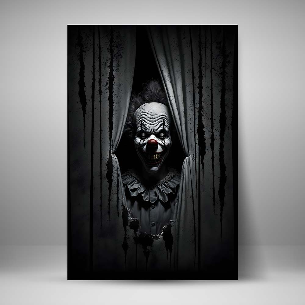 Payaso entre cortinas