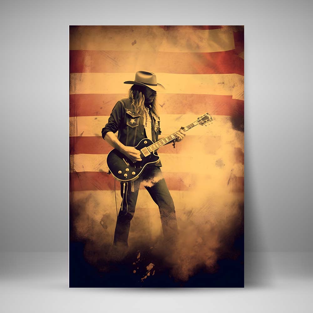 Rock - Guitarrista y bandera