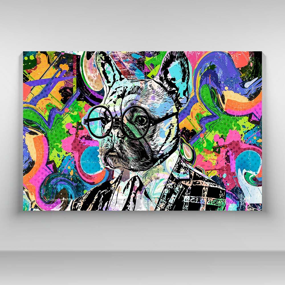 Street Art Pug con lentes